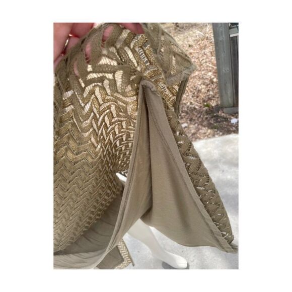 Guess Los Angeles Chevron Knit Maxi Slip Dress Green Sz S - Picture 7 of 13